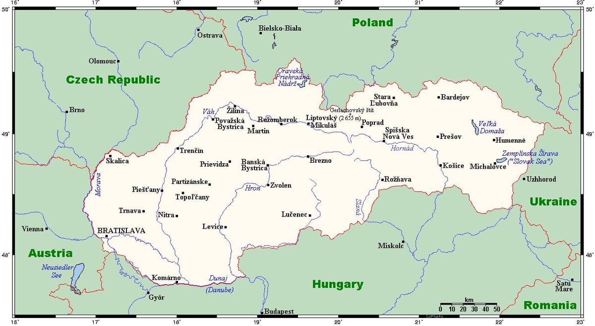 Slovakya şehirler göster 