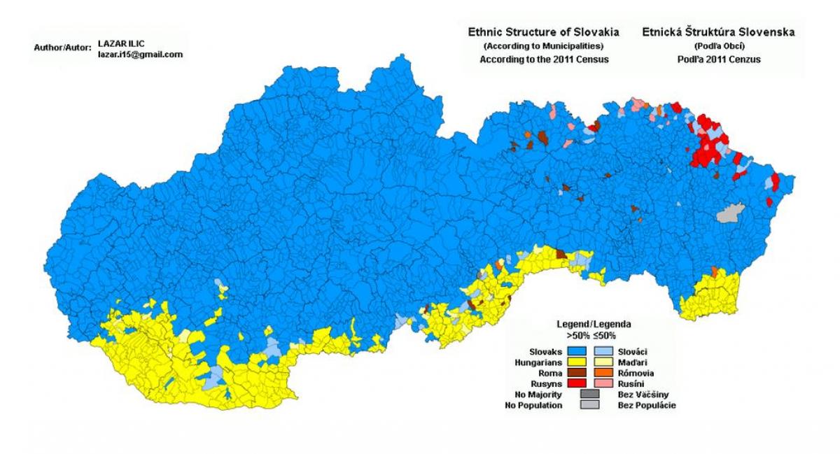 Slovakya haritası etnik