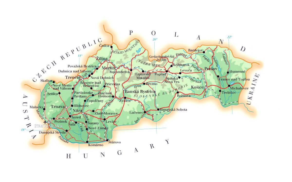 Slovakya kayak merkezleri haritası 