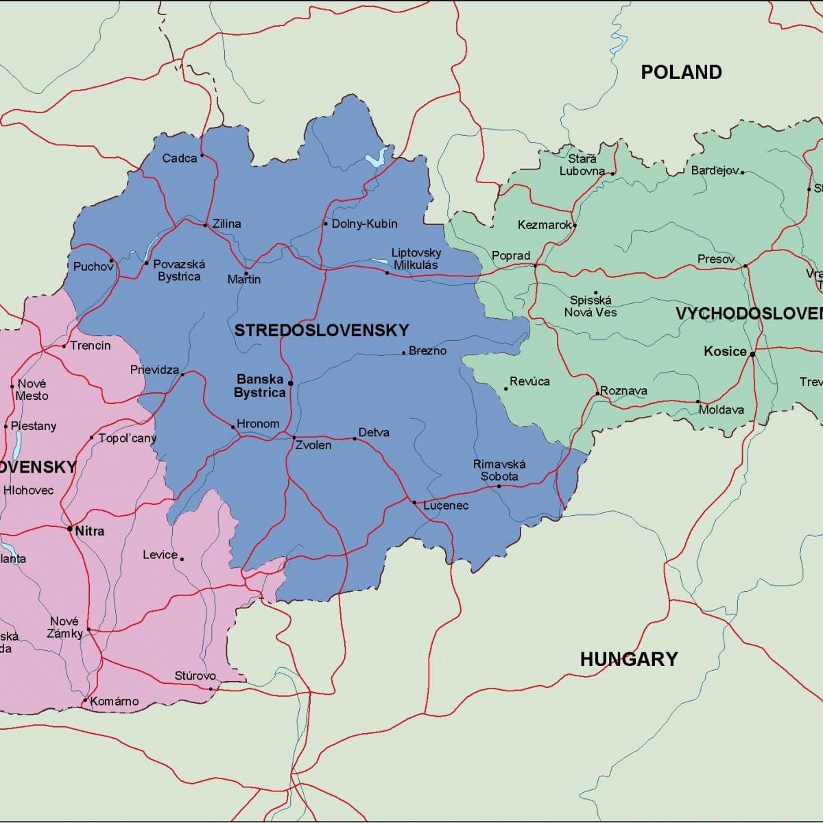 Slovakya haritası siyasi
