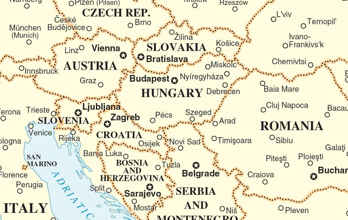 harita Slovakya çevre ülkeler