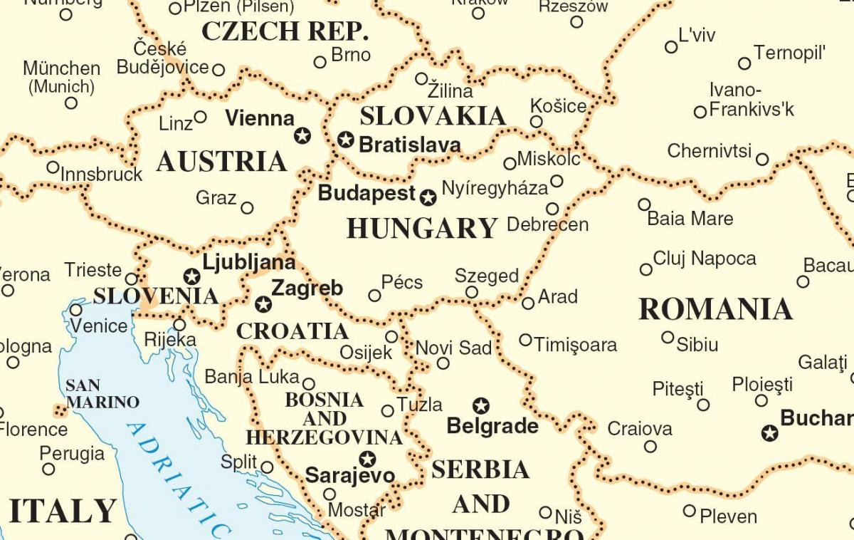 harita Slovakya çevre ülkeler