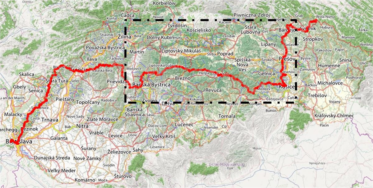 yürüyüş haritası Slovakya