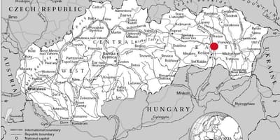 Doğu Slovakya haritası 