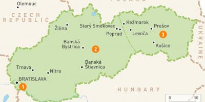 Slovakya haritası bölgeler