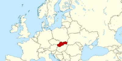 Slovakya haritası Avrupa haritası 