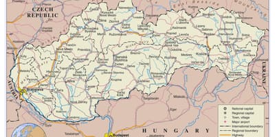 Slovakya haritası havaalanları
