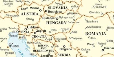 Harita Slovakya çevre ülkeler