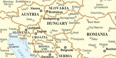 Harita Slovakya çevre ülkeler